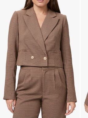 PAIGE Vanna Crop Double Breasted Blazer | Rosewood